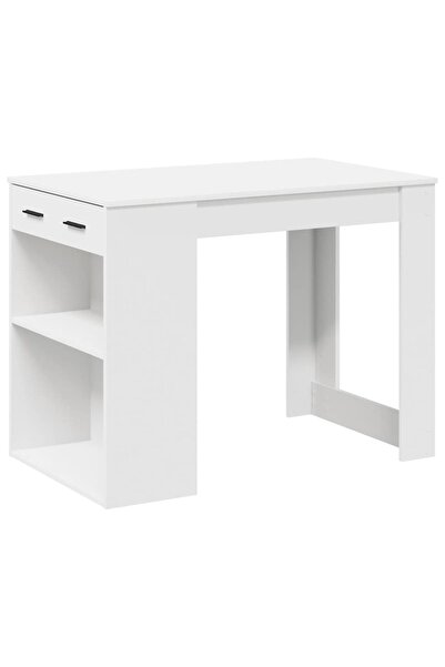 vidaxl Birou cu sertar și raft alb 102x62x77,5 cm lemn prelucrat