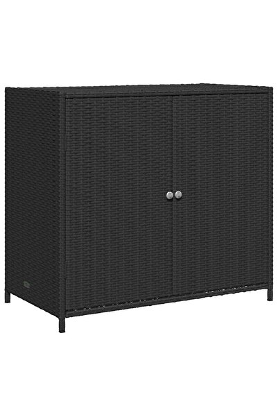 vidaxl Dulap depozitare de grădină, negru, 83x45x76 cm, poliratan