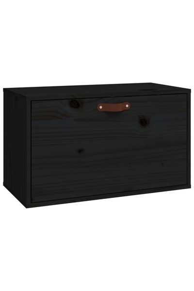 vidaxl Dulap de perete, negru, 60x30x35 cm, lemn masiv de pin