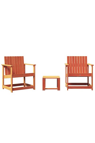 vidaxl Set mobilier grădină, 3 piese, maro ceruit, lemn masiv pin