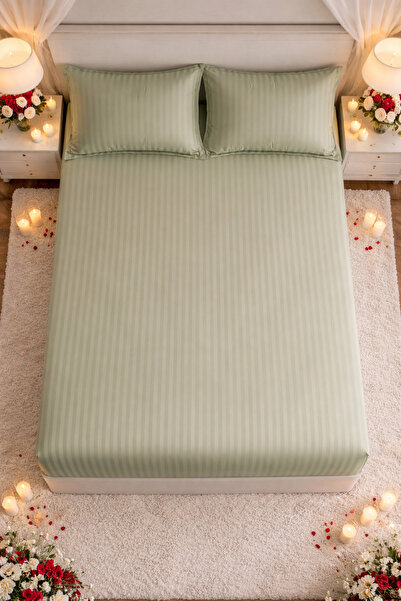 Elastic Fitted Bed Sheet 180x200 +25 cm for High Mattress, Set with 2 Pillowcases 55x80 cm miniatura 4