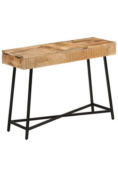 vidaxl Masă de toaletă, 105x35x75 cm, lemn masiv mango brut și fier