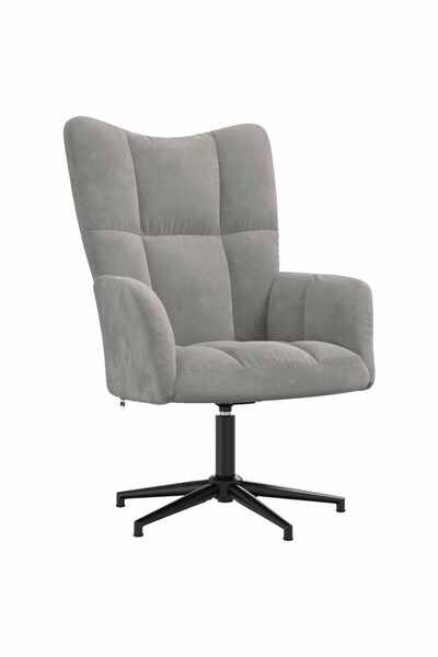 vidaxl Scaun de relaxare, gri deschis, catifea