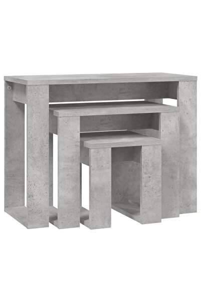 vidaxl Mese suprapuse, 3 buc., gri beton, lemn compozit