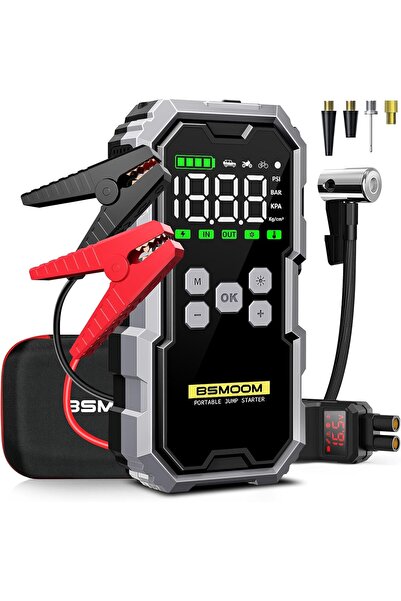 BSMOOM Jump Starter with Air Compressor, 6000A Jump Starter Battery Pack