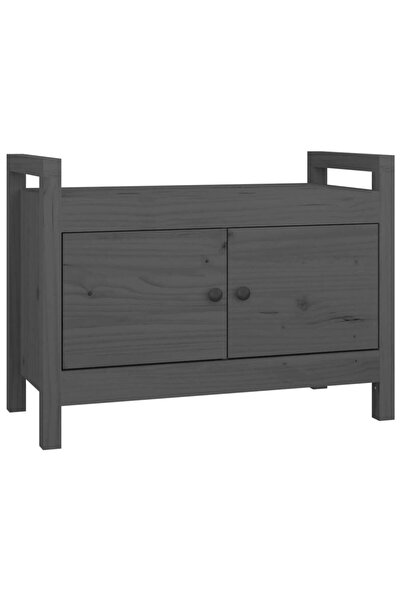 vidaxl Bancă de hol, gri, 80x40x60 cm, lemn masiv pin