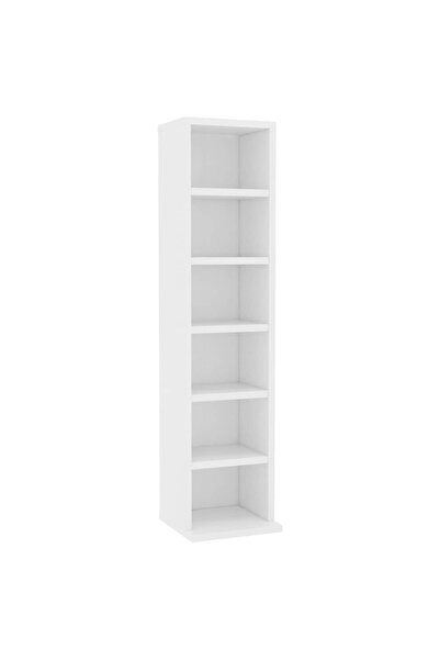 vidaxl Dulap CD-uri, alb, 21x20x88 cm, lemn compozit