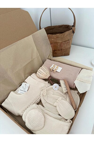 Sincabın Düşleri Hoşgeldin BEBEK HEDİYE kutusu yenidoğan organik natural pamu...