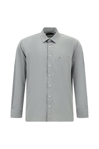 Abdullah Kiğılı Cămașă din bumbac cu mânecă lungă, cu model, cu formă obișnuită