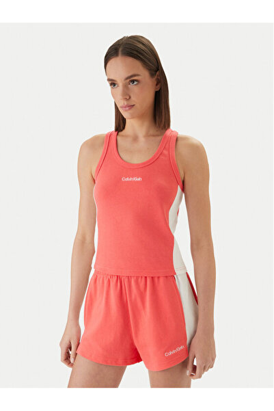 Calvin Klein Women's Cotton Logo Detailed Slim Fit Pink Swimsuit Lv00Q61152-Xkp