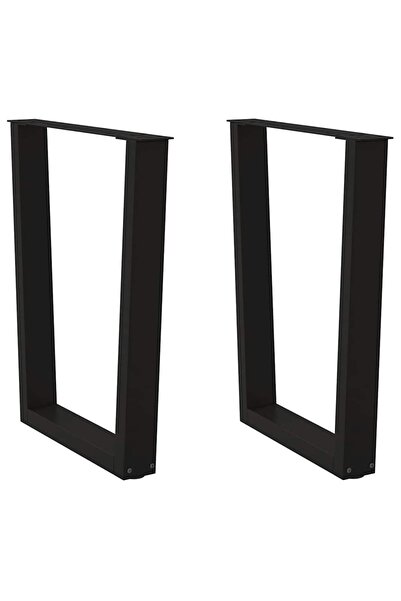 vidaxl V-shaped table legs, 2 pcs., black, 60 x (72-73.3) cm, steel