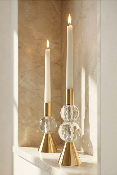 HOMİNG Nevira 2'li Şamdan Mumluk Seti