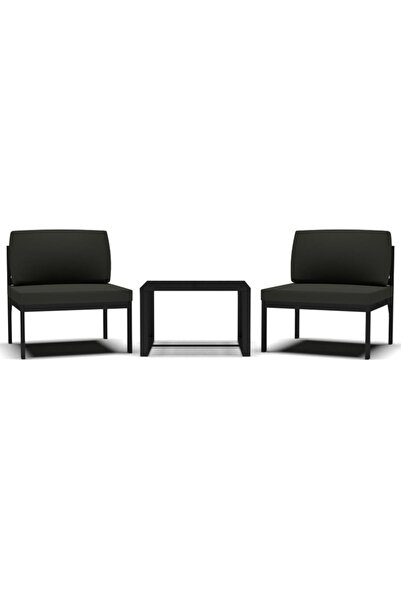 vidaxl Set canapele de grădină cu perne, 3 piese, antracit, aluminiu