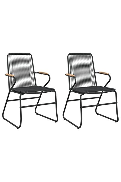 vidaxl Scaune de grădină, 2 buc., negru, 58x59x85,5 cm, ratan PVC