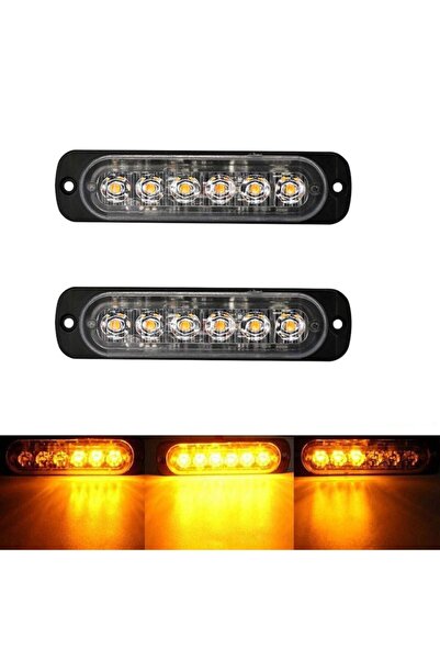 motoLEDy Lampă de semnalizare stroboscopică 6 LED 12V-24V, portocalie
