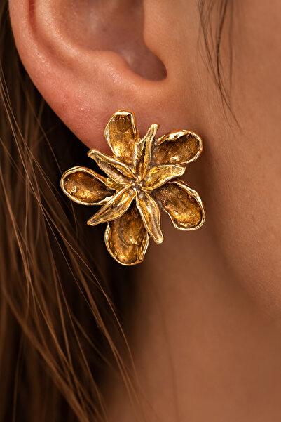 Takıtolia Wfloretta Brown Leaf Gold-Edged Flower Figured Stylish Design Gold ...