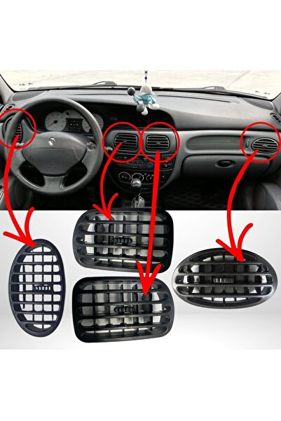 ZETOTO Megane 1 Havalandırma Izgarası Orta Yan Sağ Sol Dörtlü Set