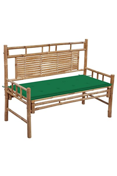 vidaxl Bancă de grădină cu pernă, 120 cm, bambus