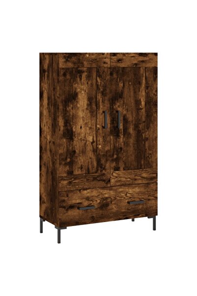 vidaxl Dulap înalt, stejar afumat, 69,5x31x115 cm, lemn prelucrat