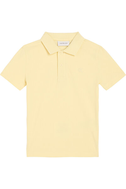 Calvin Klein Boy's Cotton Pack Yellow Solid Polo Neck T-Shirt