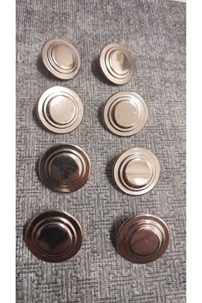ILCARE Silver Plated Metal Button 30 Size 20 mm 8 Pieces
