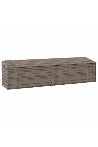 vidaxl Cutie de depozitare de grădină gri 220x50x58 cm Poly Ratan