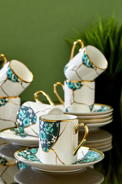 Cooker Lavinya 6-Person 90 ml Porcelain Coffee Cup Set Ckr3861