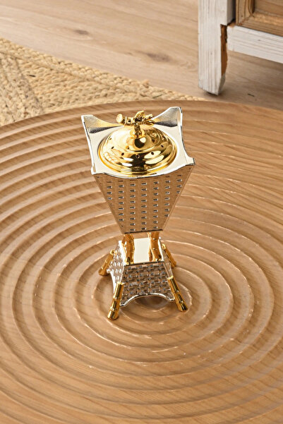 SQUALO Squalo incense burner with golden Bamboo columns – a commanding presen...