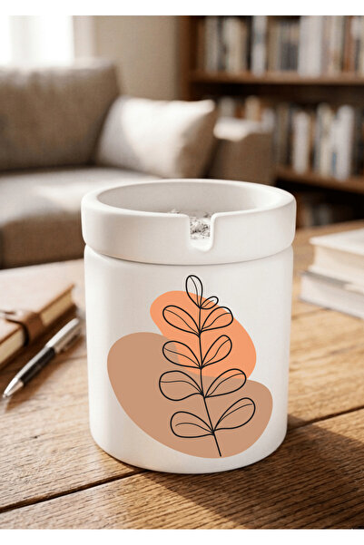Eylül Design Printed Ceramic Ashtray with Boho Design Odorless Ash Tray