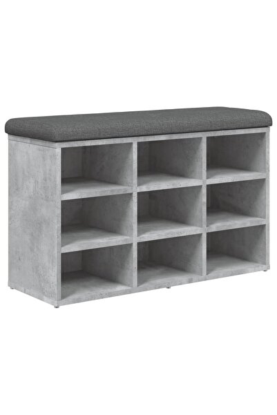 vidaxl Bancă de pantofi, gri beton, 82x32x50 cm, lemn prelucrat