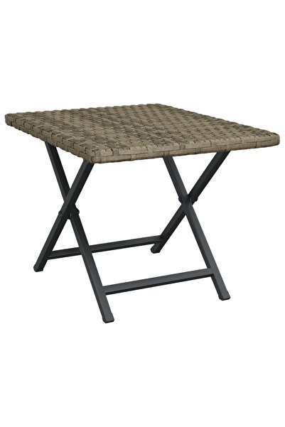 vidaxl Masă de bistro pliabilă, gri, 45x35x32 cm, poliratan