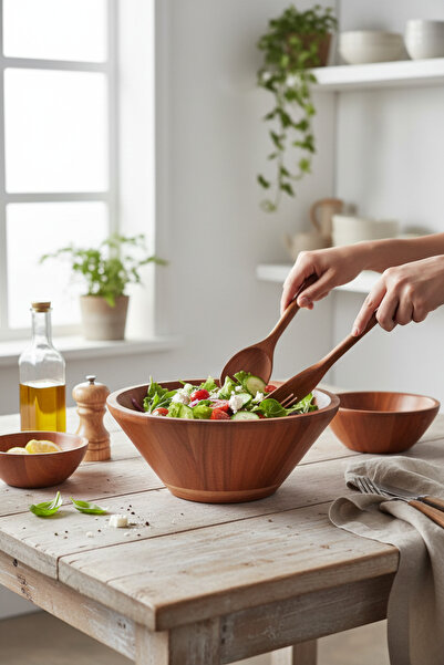 Akayev Acacia Bowl 23X23X9.5 cm