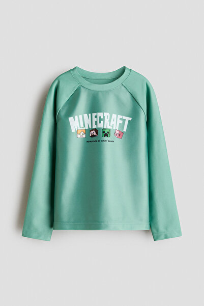 H&M UPF 50 Baskılı Mayo Üstü