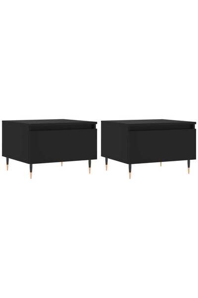 vidaxl Coffee tables, 2 pcs., black, 50x46x35 cm, processed wood