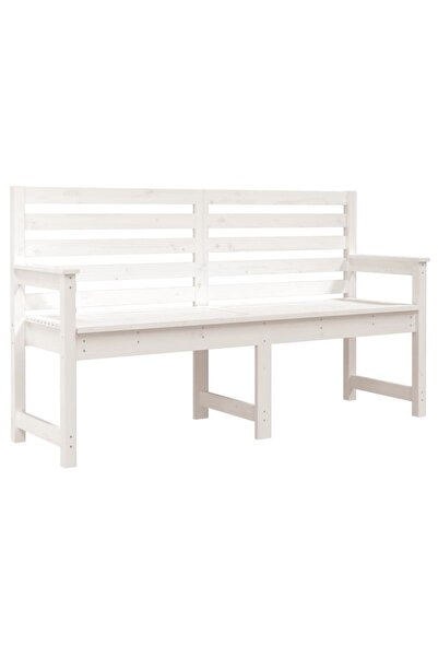 vidaxl Bancă de grădină, alb, 159,5x48x91,5 cm, lemn masiv de pin