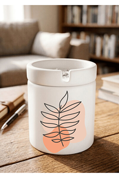 Eylül Design Printed Ceramic Ashtray with Boho Design Odorless Ash Tray