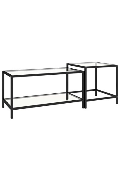 vidaxl Tea tables, 2 pcs., Sheer, tempered glass