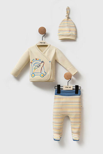 Moi Noi Dog "Woof Woof" Themed Double-Breasted Bodysuit Set - Set of Three