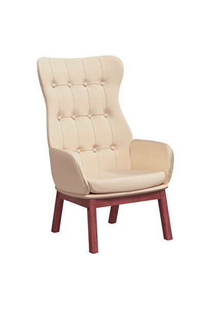 vidaxl Scaun de relaxare, crem, material textil