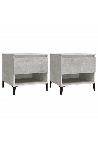 vidaxl Mese laterale, 2 buc., gri beton, 50x46x50 cm, lemn compozit