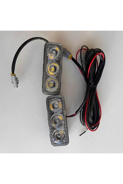 Port Car Wash Oto Aksesuar 3 LED Mercekli Araba Gündüz Farı Araç Motosiklet G...