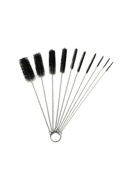 Aptel Σετ 10 βουρτσών καθαρισμού μηχανής εσπρέσο, ανοξείδωτο ατσάλι+νάιλον, 2...