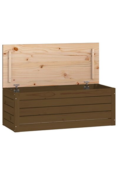 vidaxl Cutie de depozitare, maro miere, 89x36,5x33 cm lemn masiv pin