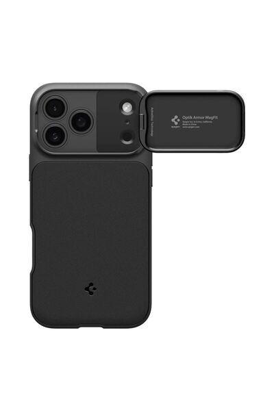 Spigen Θήκη Optik Armor MagSafe για iPhone 17 Pro, μαύρη