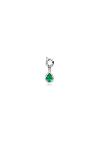 Silveranka 925 Ayar Gümüş Minimal Damla Taşlı Kolye Ucu - Charm