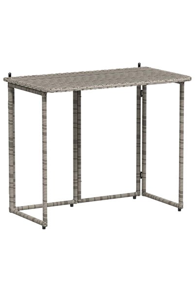 vidaxl Masă de grădină pliabilă gri 90x51x75 cm Poly Ratan