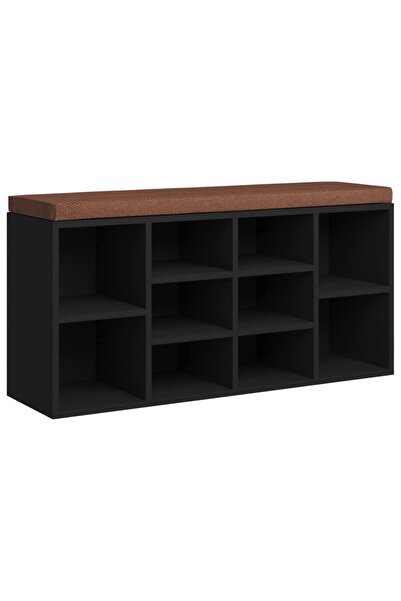 vidaxl Bancheta pantofar, negru, 103x30x48 cm, lemn prelucrat