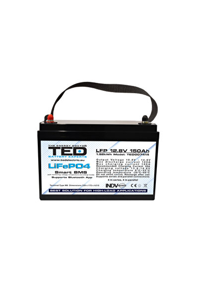 TED Electric Acumulator LiFePO4 12.8V 150Ah 1920Wh Multifunctional cu Smart BMS si Monitorizare prin Aplicatie