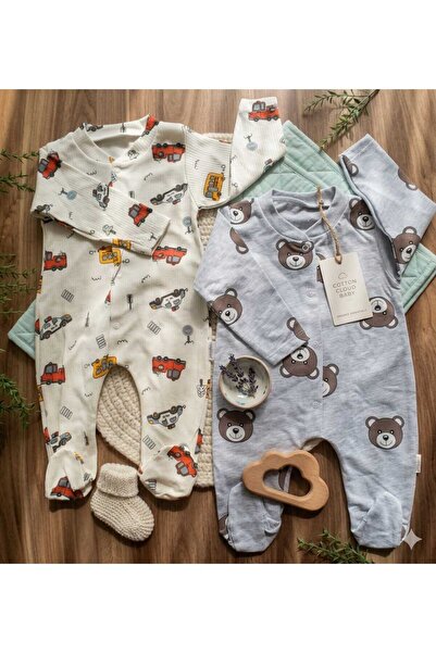 Leylababybutik 2'Li Erkek Bebek Tulum 1-3-6 Ay
