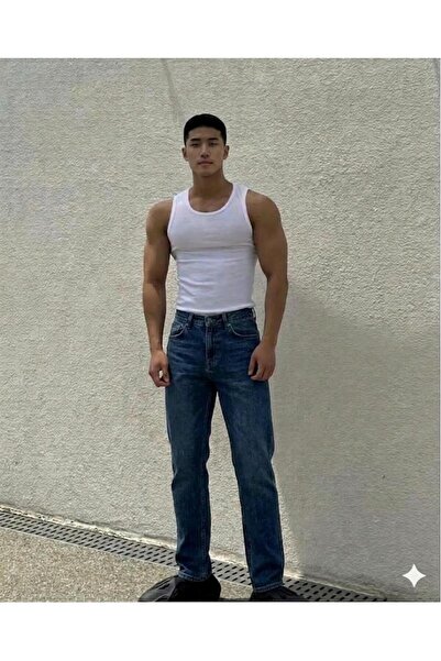 Livik Erkek Halter Yaka Slimfit Fitilli Sporcu Likralı Atlet